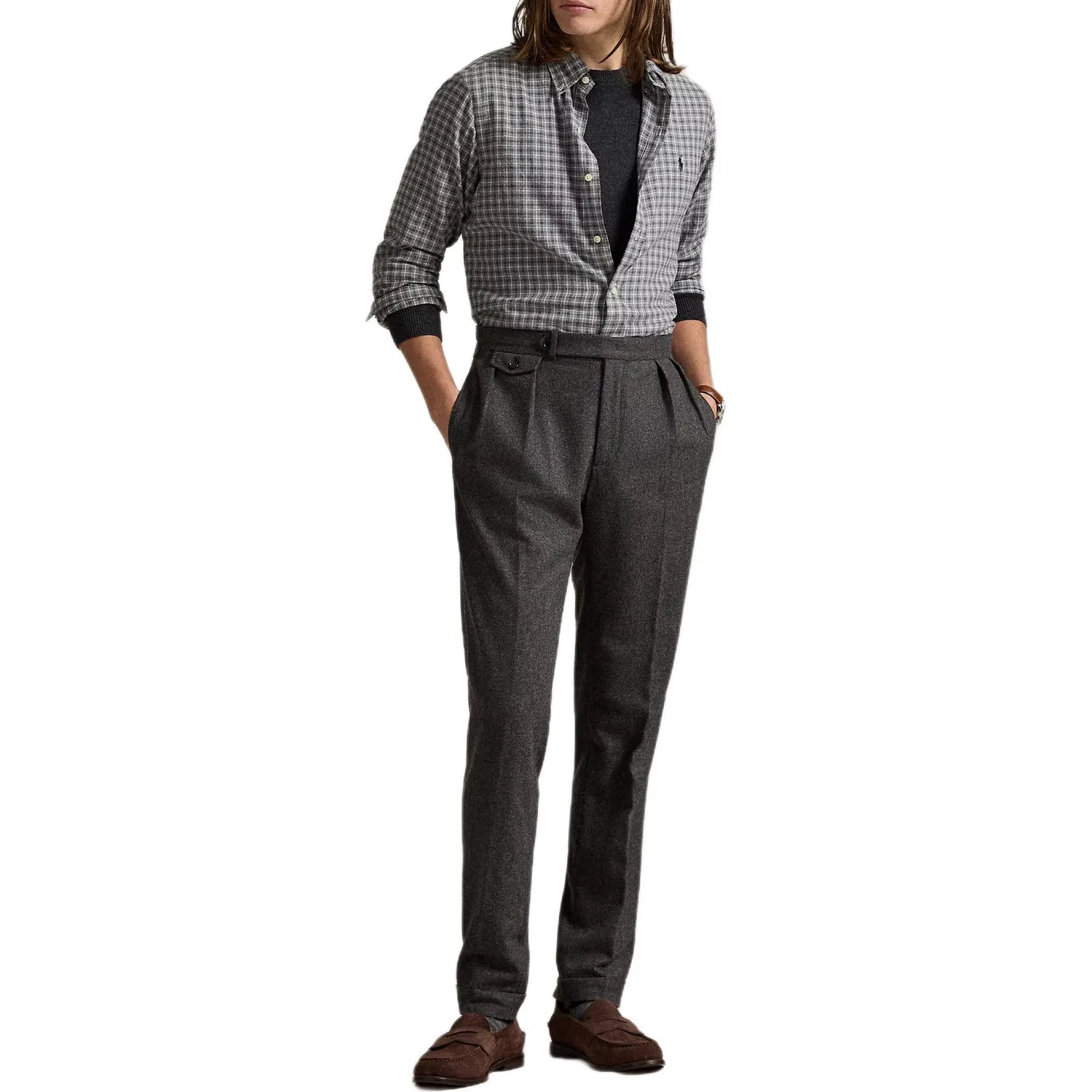 Рубашка мужская Light Gray, с отложным воротником, умеренная Polo Ralph Lauren — фото 3