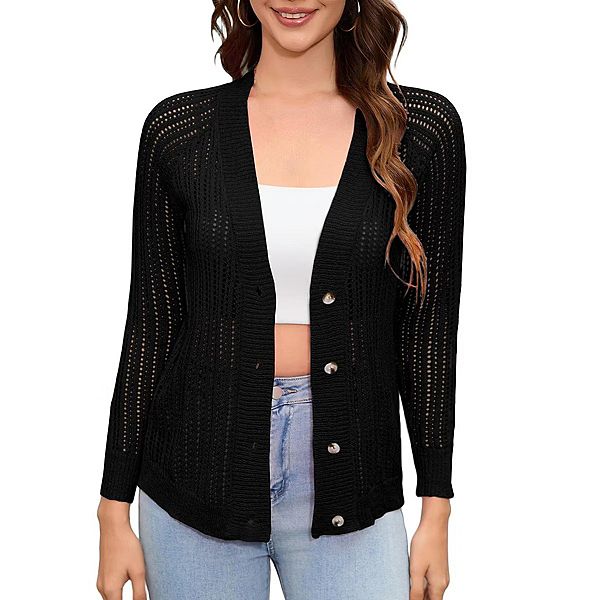 

Женский кардиган с v-образным вырезом и пуговицами Seoria, Black