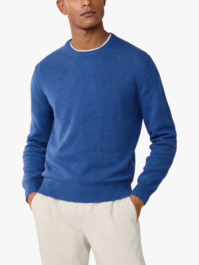 

Свитер с круглым вырезом из кашемира Hackett London, Denim Blue