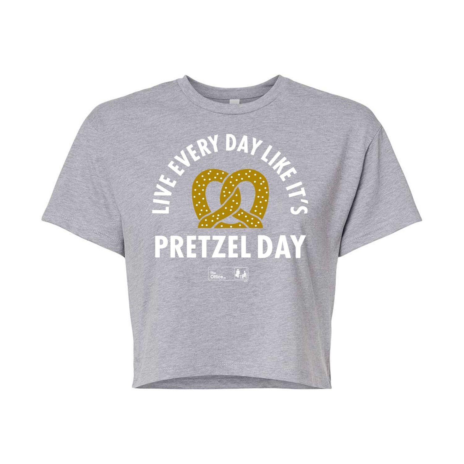 

Укороченная футболка The Office Pretzel Day для юниоров Licensed Character, серый