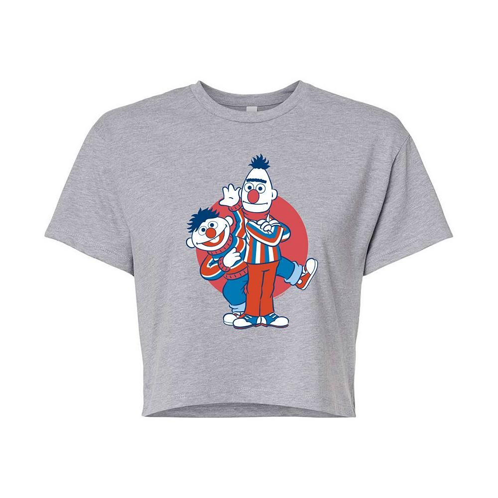 

Укороченная футболка для юниоров Bert & Ernie USA «Улица Сезам» Licensed Character, цвет Heather Gray