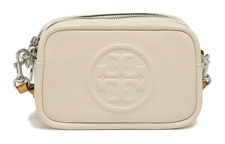 

TORY BURCH Кожаная миниатюрная квадратная сумка Перри женская экрю