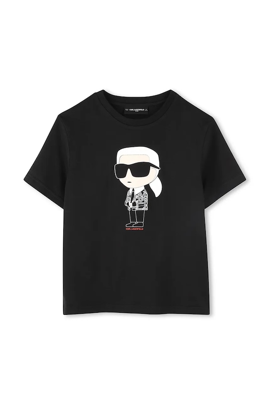 

Детская хлопковая футболка Karl Lagerfeld, черный