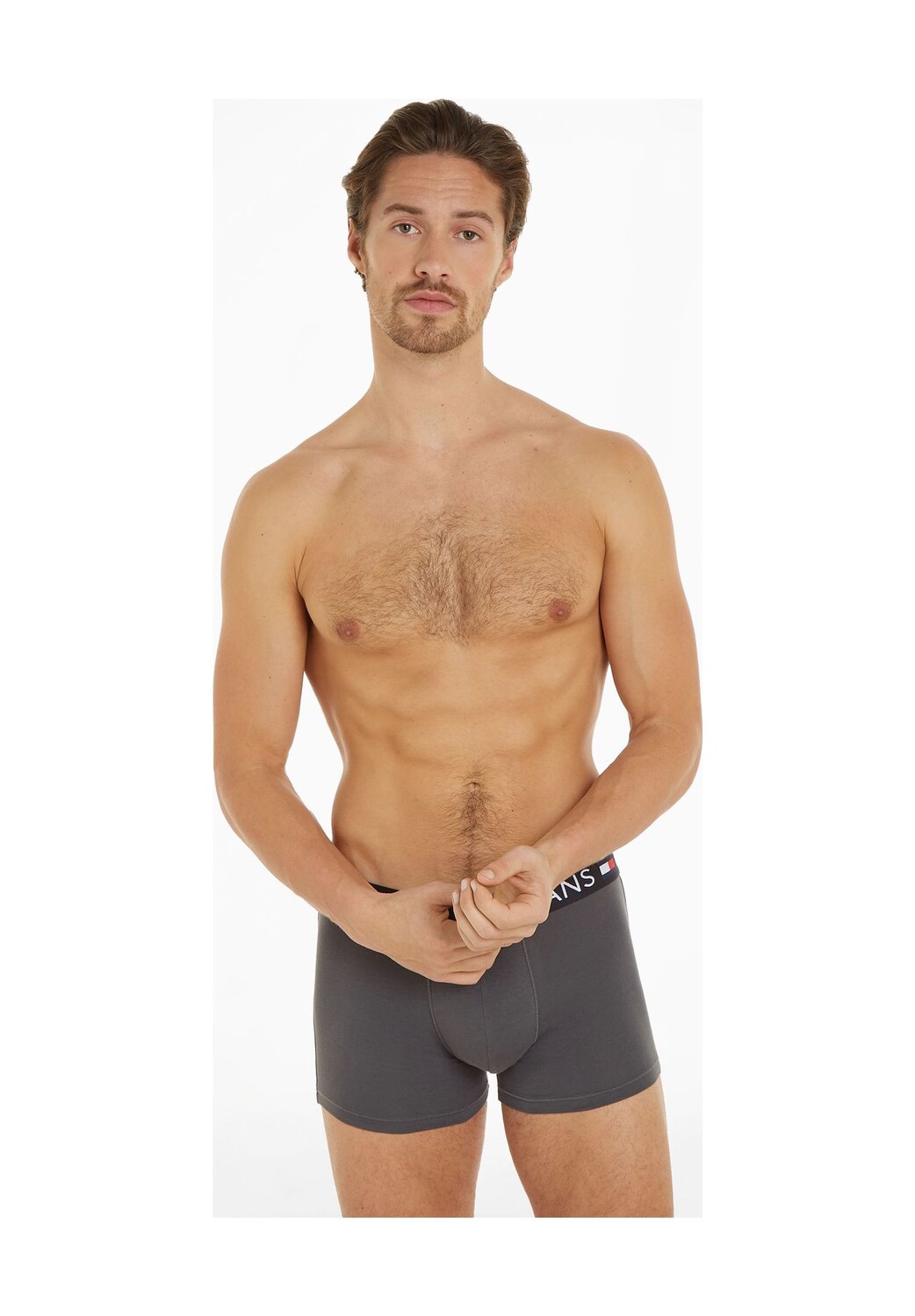 

Короткие трусы, 3 шт., эластичный пояс с логотипом, мужские TOMMY HILFIGER, цвет Blck Drk Ash