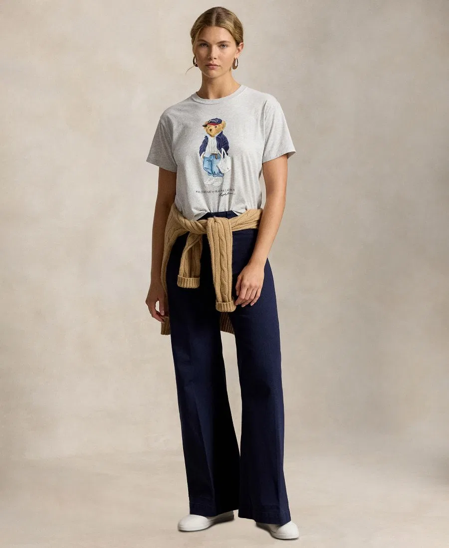 Женская футболка с круглым вырезом и принтом медведя Polo Ralph Lauren — фото 2
