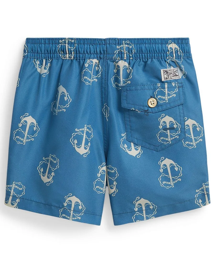 Плавки с принтом для мальчиков 2-7 лет Polo Ralph Lauren, синий — фото 2