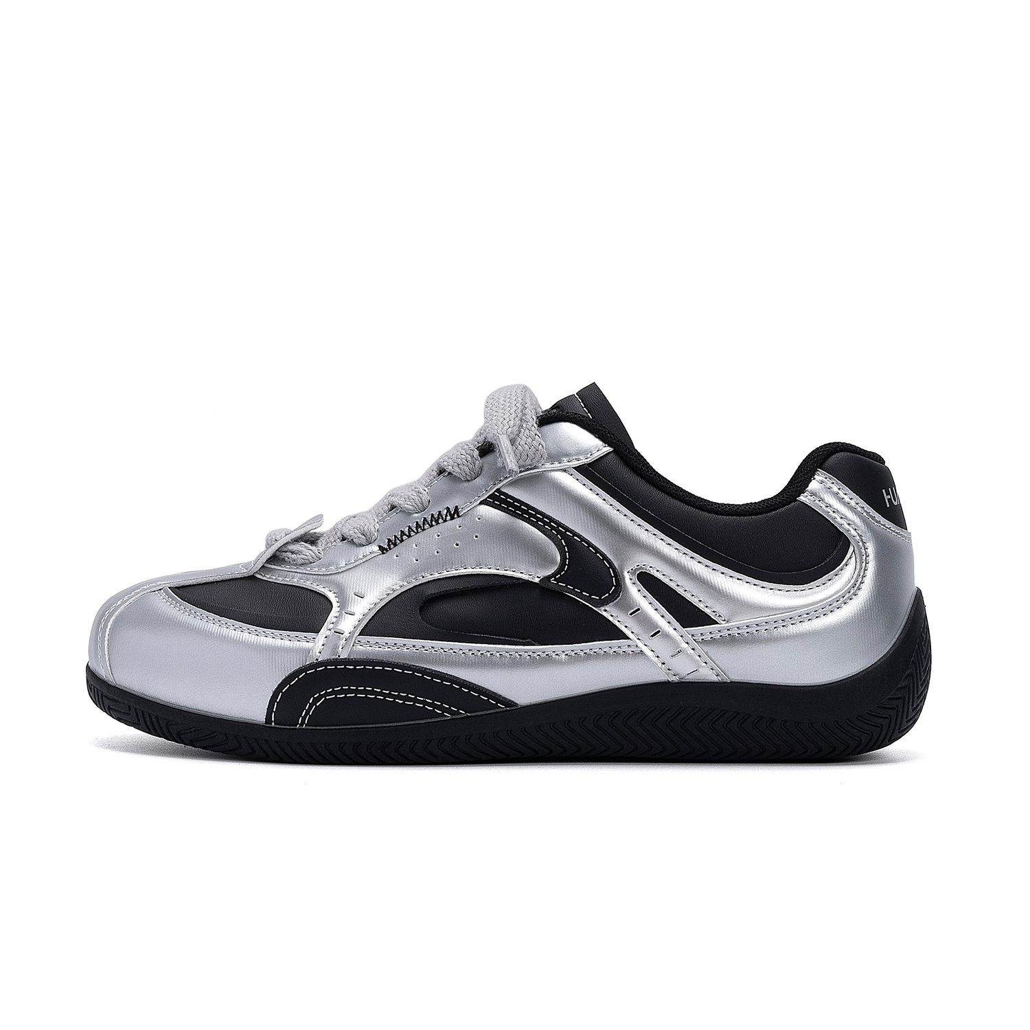 

HUANQIU Наполнитель для обуви из синтетической кожи с покрытием, устойчивым к истиранию, низкие скейтборд-кроссовки для мужчин Silver Black