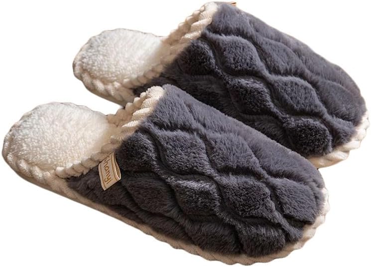 

JadeRich Женские и Мужские мягкие удобные тапочки из искусственного меха, противоскользящие, уютные и теплые домашние тапочки унисекс, серый