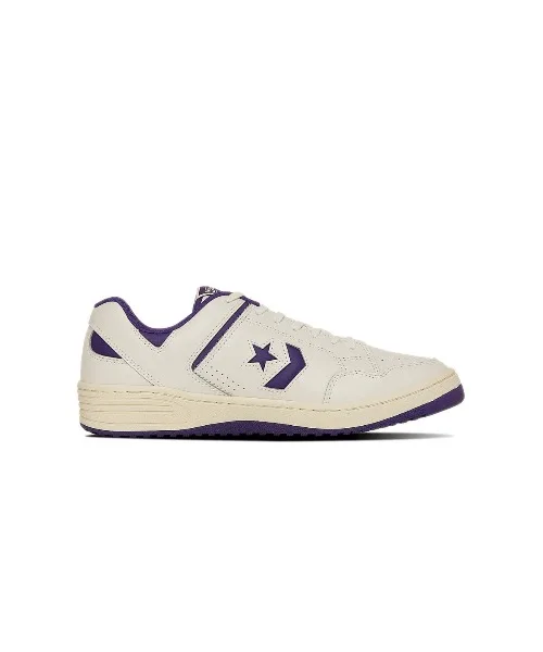 Мужские кеды из кожи CONVERSE WEAPON CC OX белые с фиолетовым — фото 2
