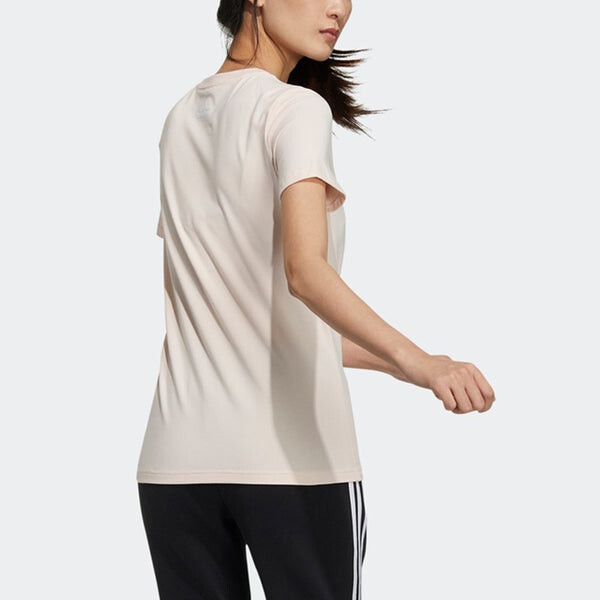 Футболка (WMNS) Adidas Fi Tee Foil Casual Sports Round Neck Short Sleeve Pink Tin T-Shirt, розовый — фото 3
