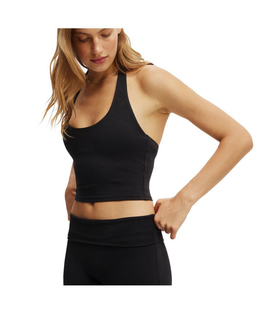 

Женская спортивная ультрамягкая майка с завязками на шее COTTON ON, Black