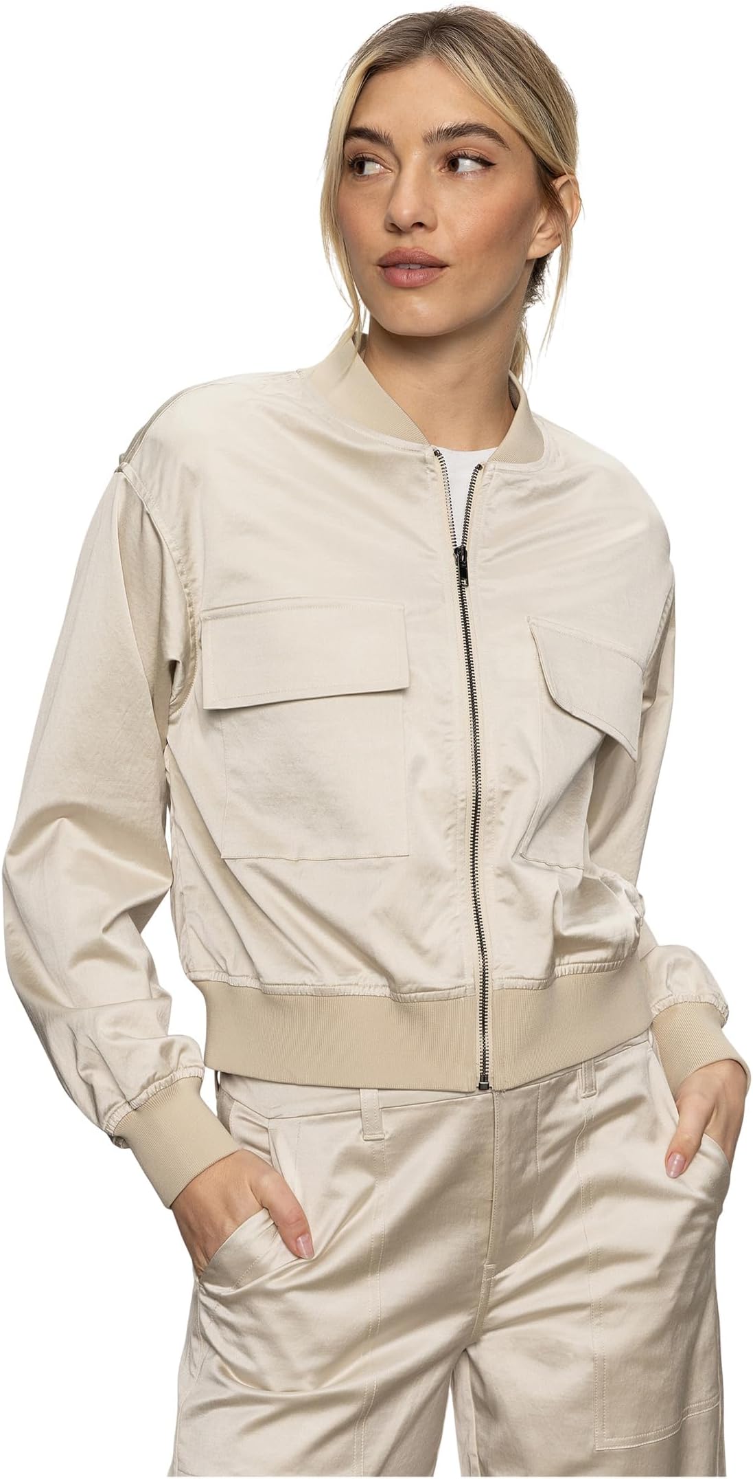 

Бомбер Sanctuary Skyline Sateen Bomber, цвет Mother Of Pearl