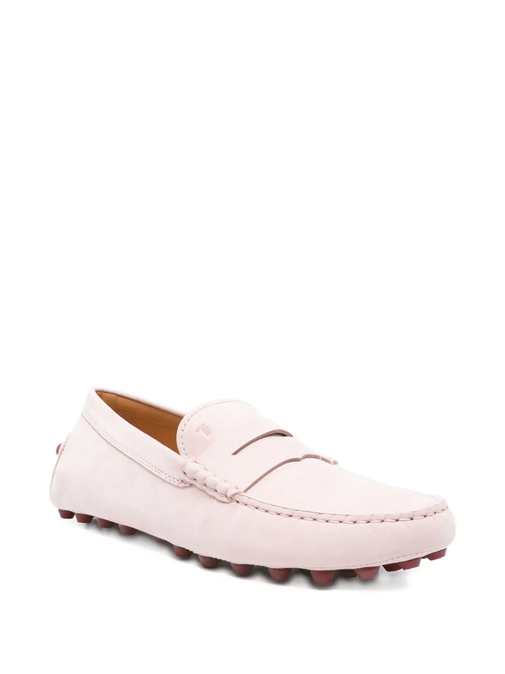 Лоферы Gommino Bubble с галечными деталями TOD'S, розовый — фото 2