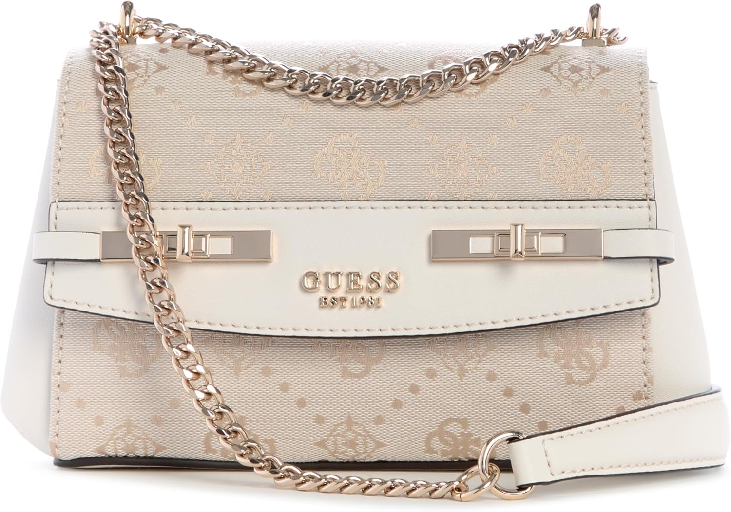 

Женская сумка-трансформер GUESS Melinda Logo Mini Crossbody Flap, Off White Logo