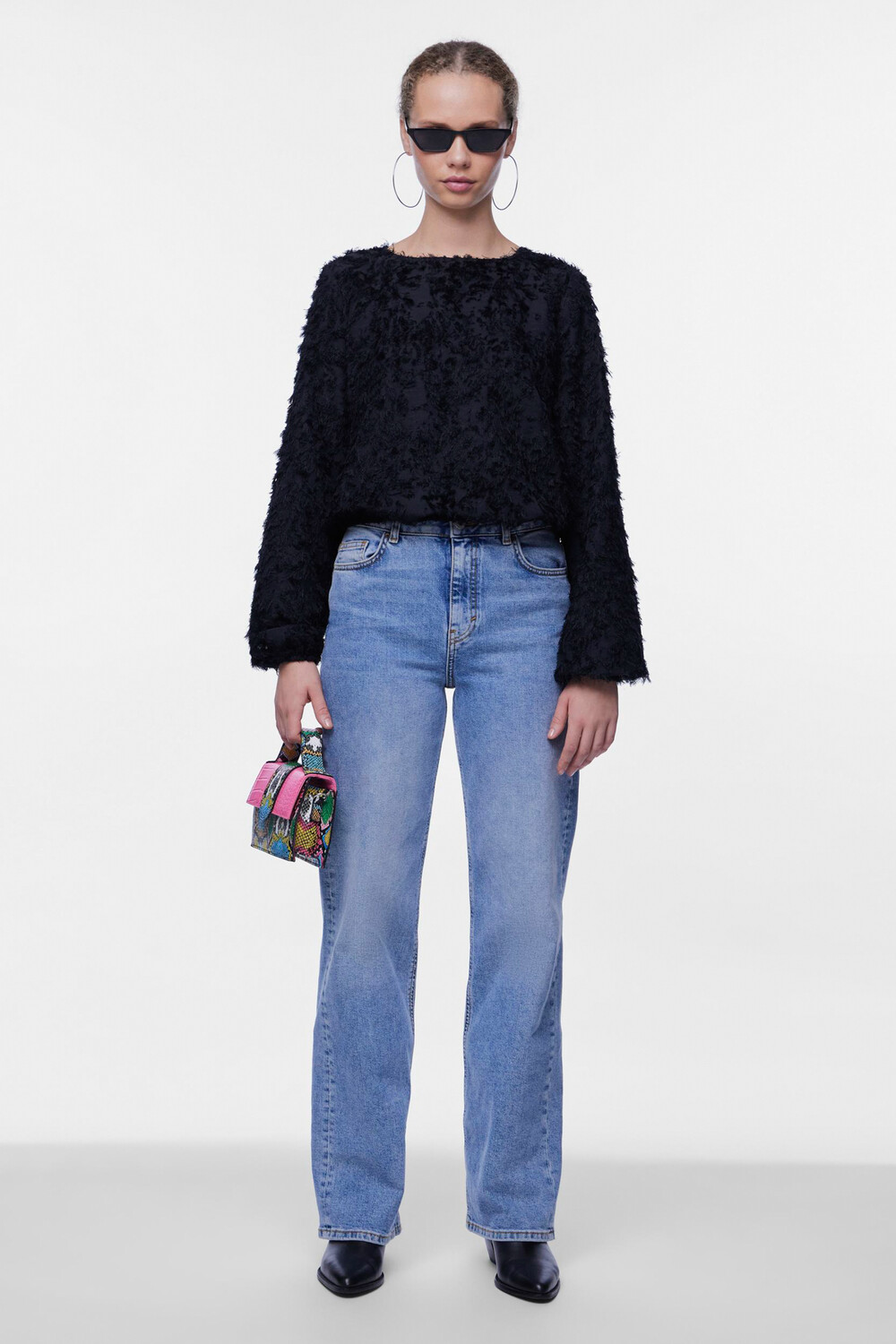 

Pcsıara Укороченный топ с вырезом «лодочка» Bc PIECES, черный