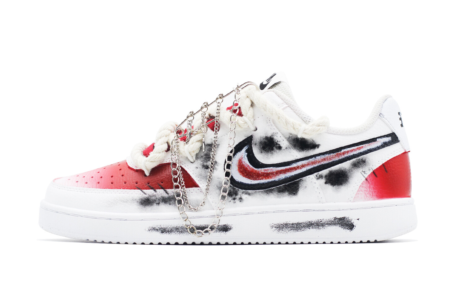 

Кроссовки Nike Court Vision 1 Skateboarding Shoes Men Low-top White/Black/Red, красный