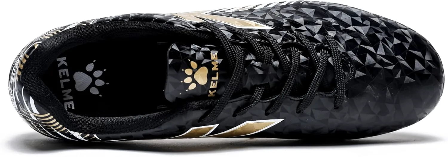 Футбольные бутсы KELME Blaze для молодежи, для твердого/искусственного покрытия, уличная спортивная обувь для молодых мужчин и женщин, черный/золотой — фото 3