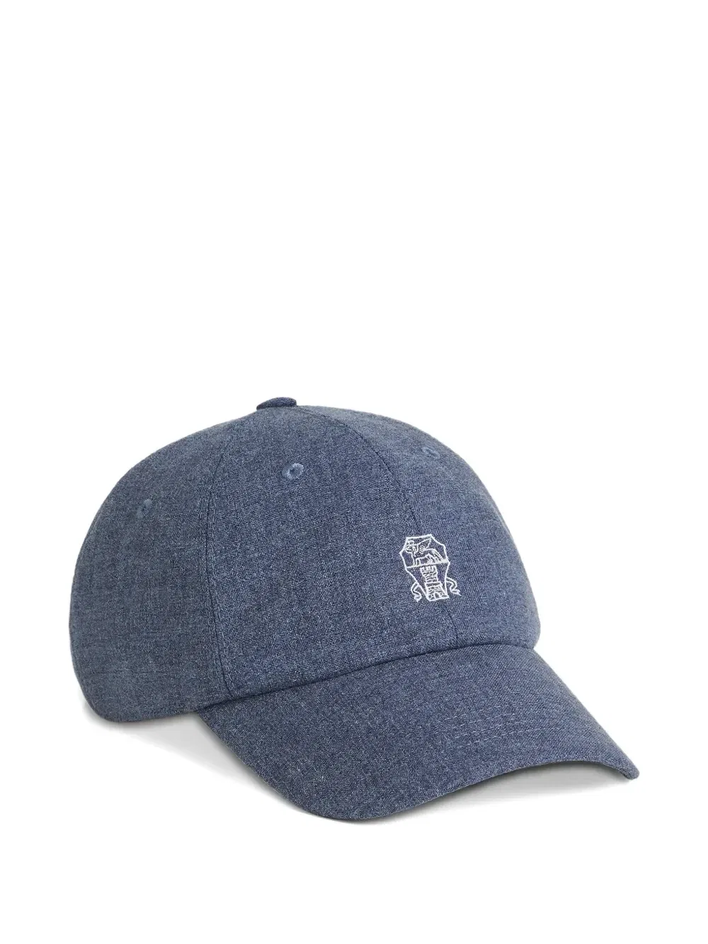 Бейсболка из шерсти, хлопка и шелка с логотипом Brunello Cucinelli Kids, синий
