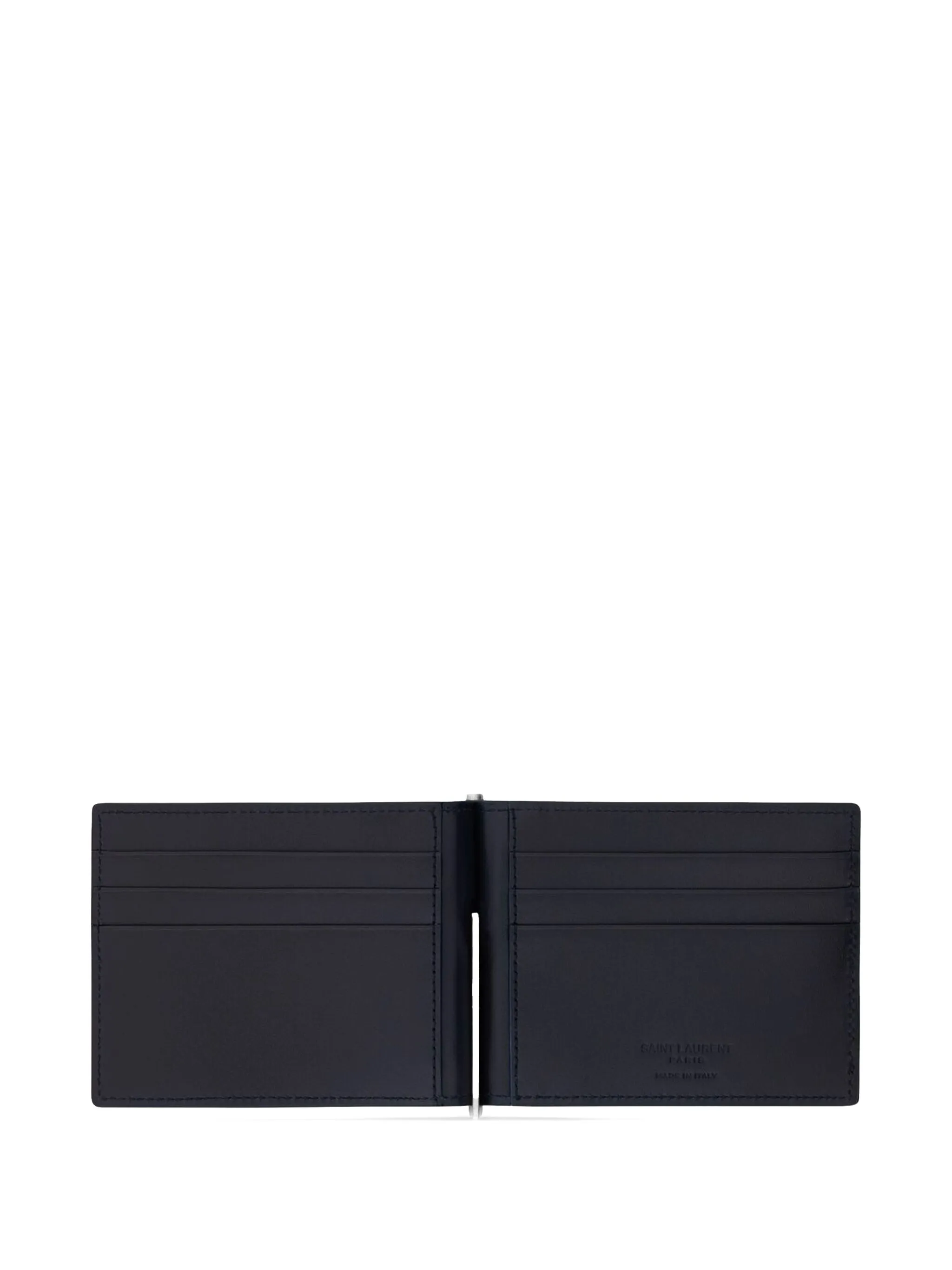Кошелек с зажимом для купюр с логотипом Saint Laurent, синий — фото 3