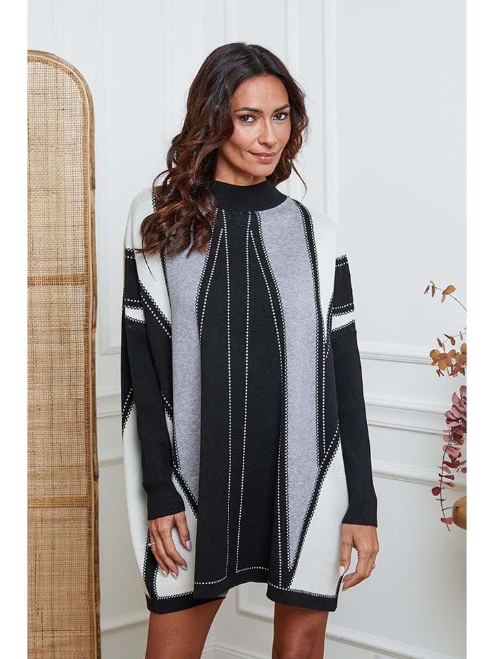 

So Cachemire Вязаное платье "Jamjam" в черно-сером цвете