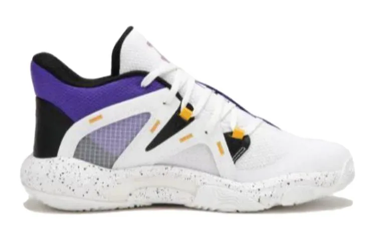 DECATHLON SE900 Lakers Slip Resistant Support Cushioning Mid top детские баскетбольные кроссовки White Purple Kids — фото 3