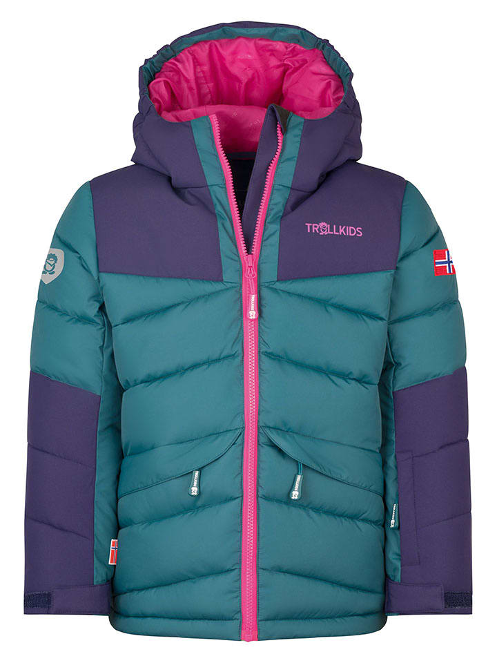

Зимняя куртка Нарвик бирюзового цвета Trollkids