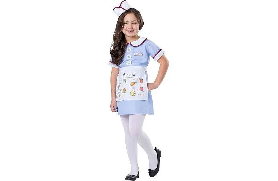 Детский костюм официантки из закусочной Dress Up America, синий — фото 4