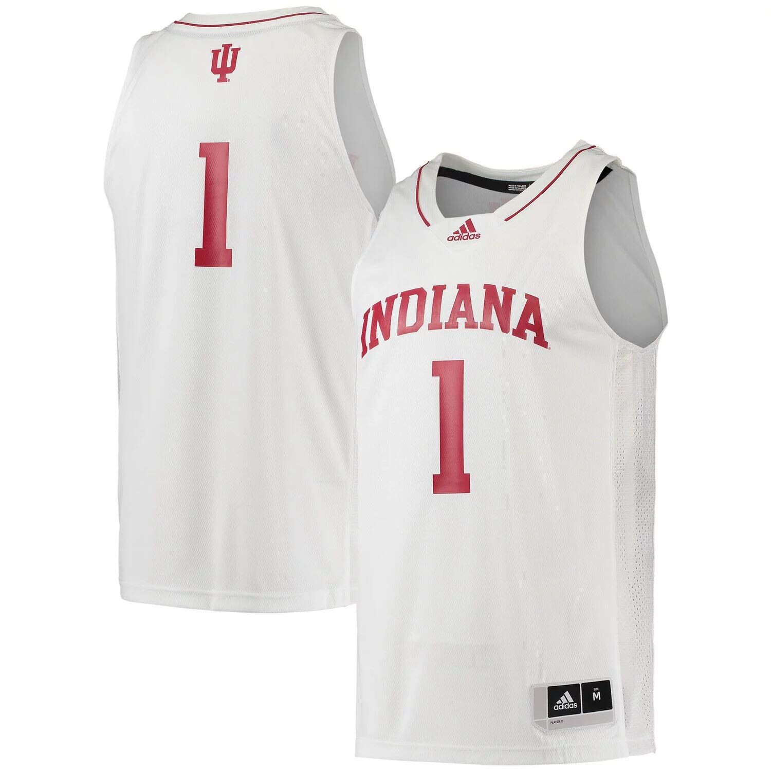 Мужская баскетбольная майка #1 кремового цвета Indiana Hoosiers Swingman Team adidas — фото 4