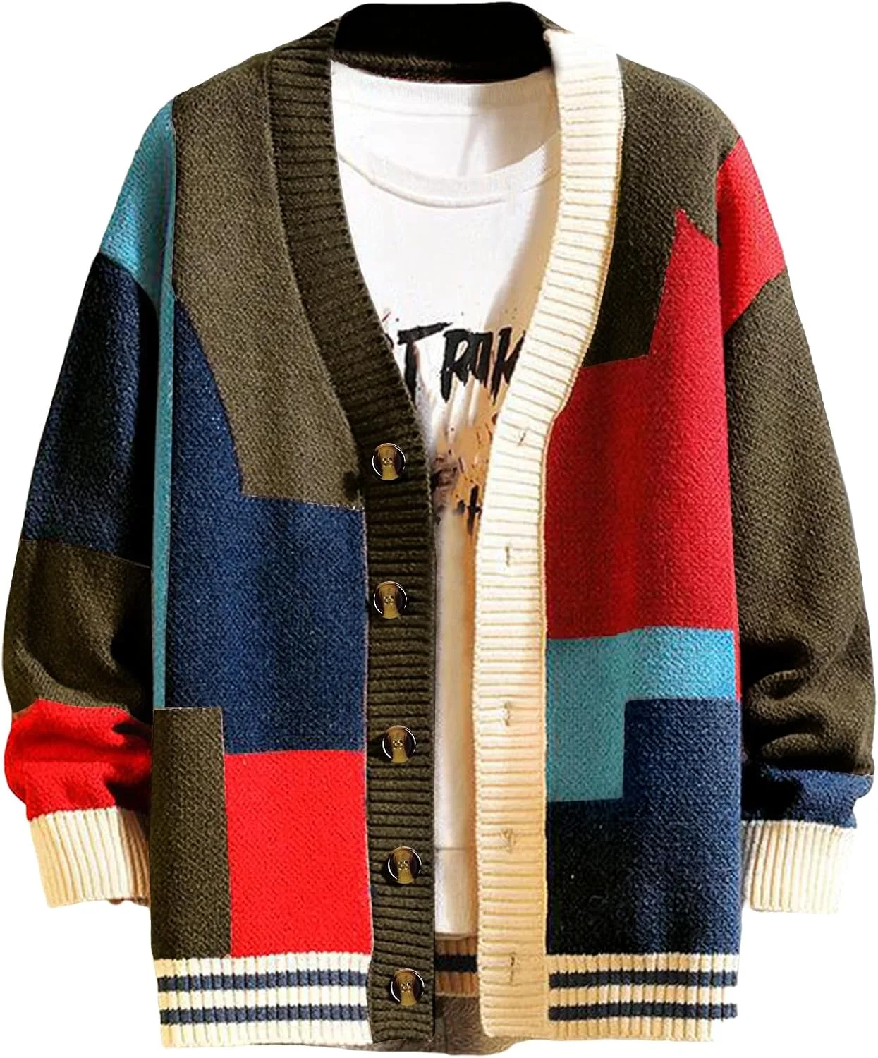 

Мужской кардиган Arssm с V-образным вырезом и пуговицами