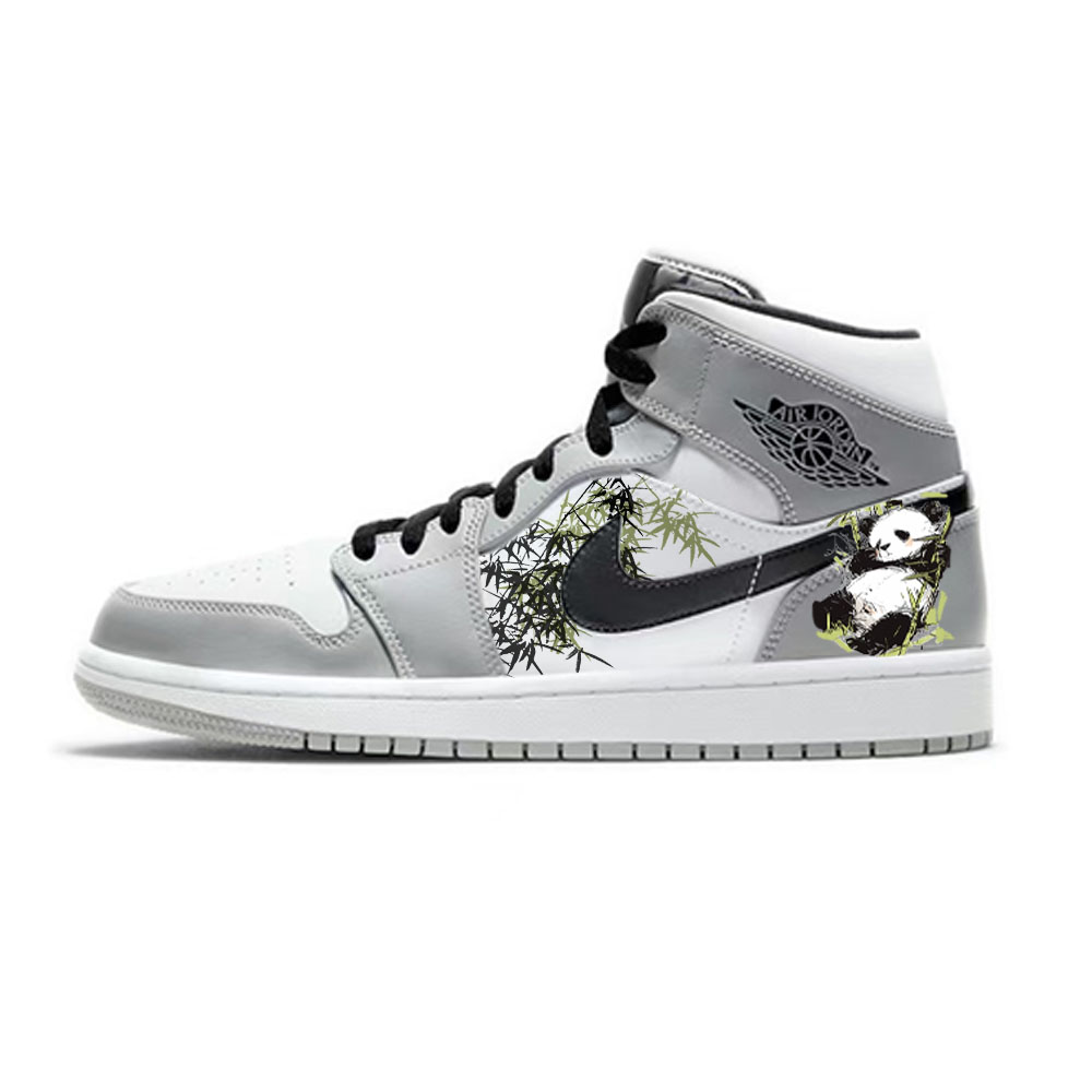 

Jordan Баскетбольные кроссовки Air 1 Anti-Slip, износостойкие, винтажные, среднего размера, серо-белые, мужские