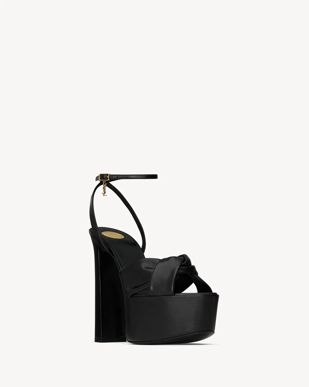 Босоножки на платформе FRANCIANE из гладкой кожи SAINT LAURENT, черный — фото 3