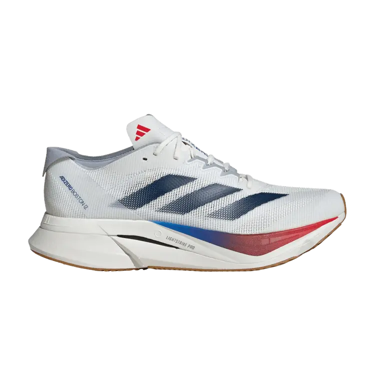 

Кроссовки Adizero Boston 12 'White Dark Blue Pure Ruby', белый