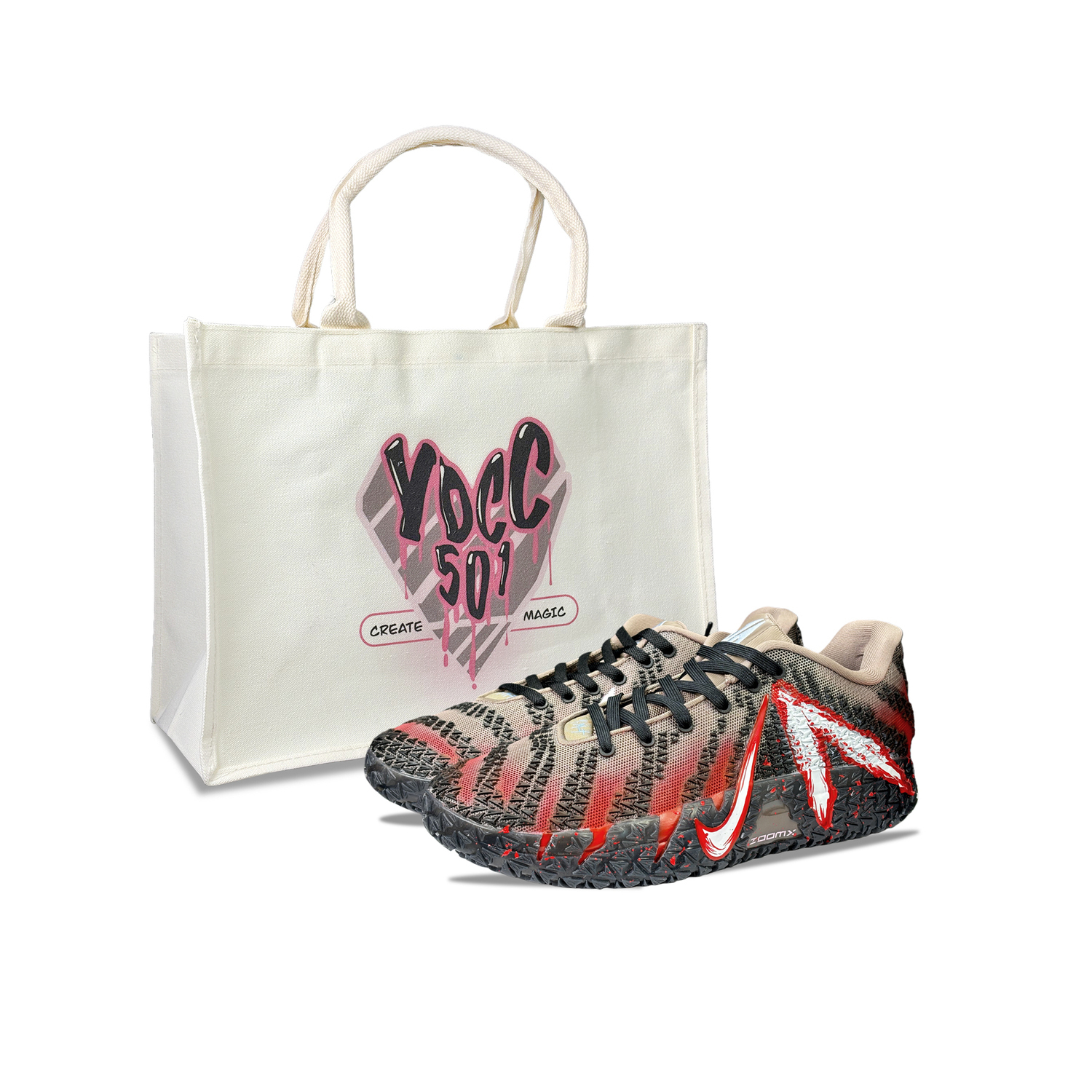 

Nike Ja Morant 3 YDCC Кровавая реликвия, сумка для покупок, износостойкие низкие баскетбольные кроссовки для мужчин, черный с красным