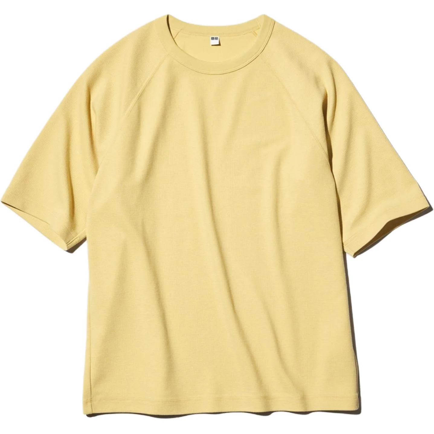 UNIQLO Футболка унисекс абрикосово-желтая с круглым вырезом