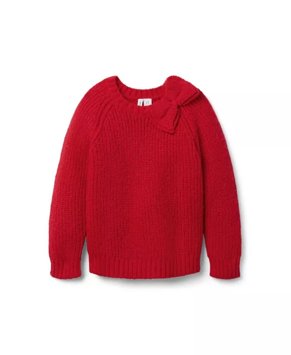 

Детский свитер с бантом на плечах для девочек - для малышек, девочек постарше Janie And Jack, красный