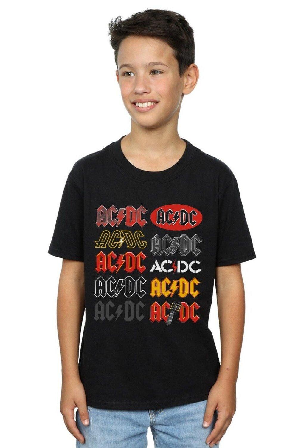 

Футболка с несколькими логотипами AC/DC, черный