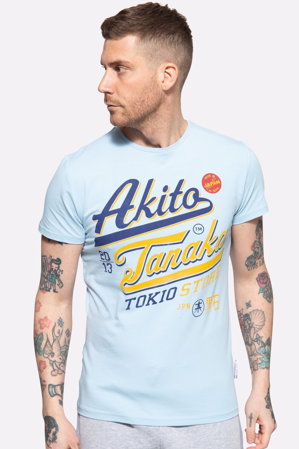 

Футболка Akito Tanaka mit Frontprint Tokio Beach, синий