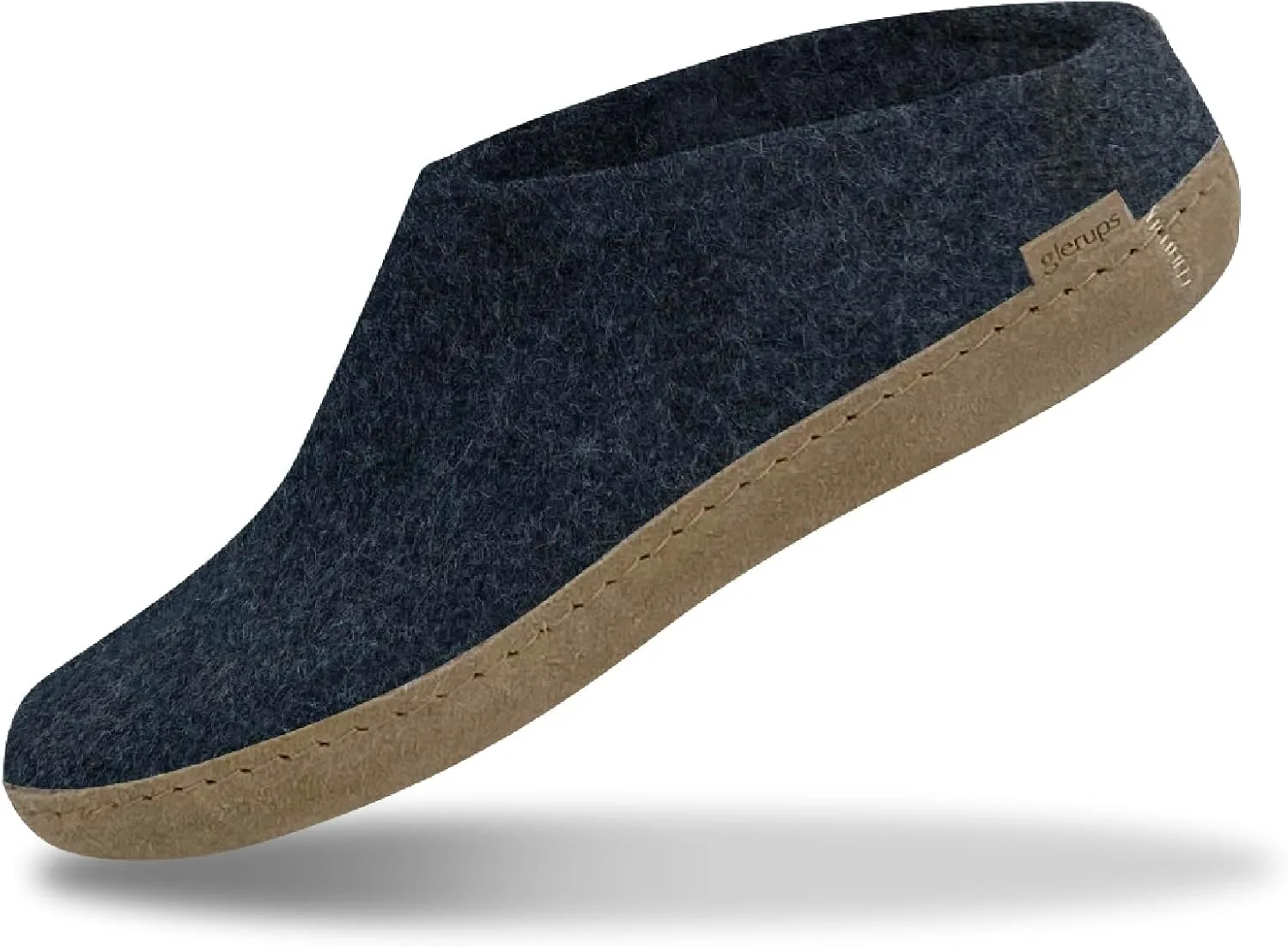 Войлочные тапочки Glerups dk B, унисекс, для взрослых, модель Hut Shoes, кожаная подошва, деним