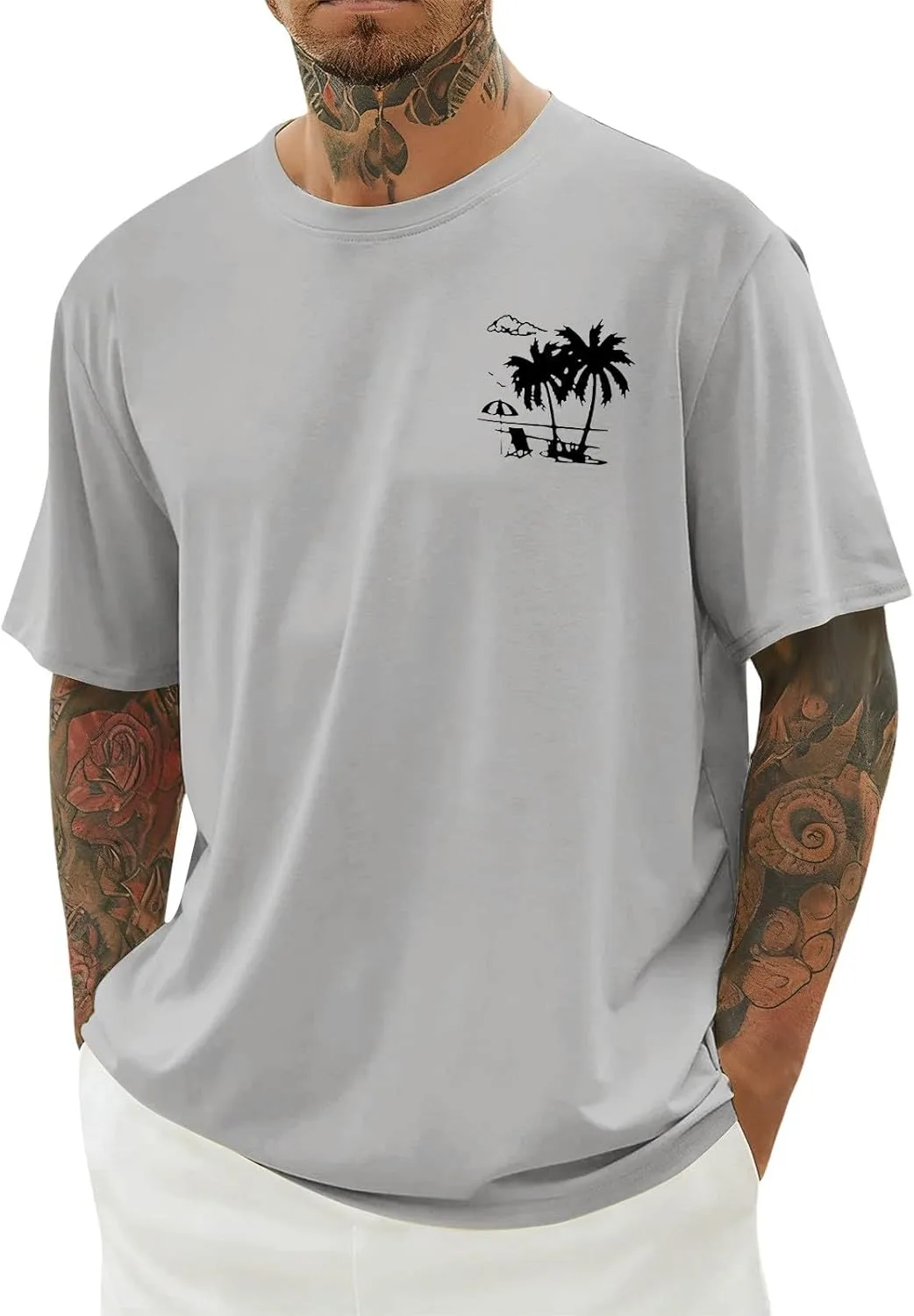 

Футболка с принтом кокосовых пальм ASFGIMUJ