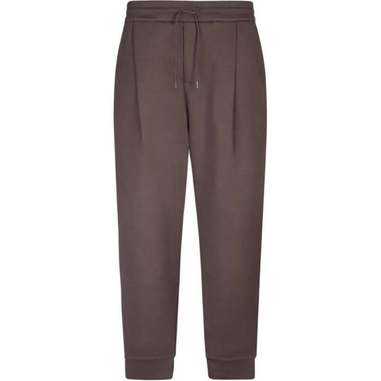 Брюки с завязками и сужающимися штанинами EMPORIO ARMANI, коричневый