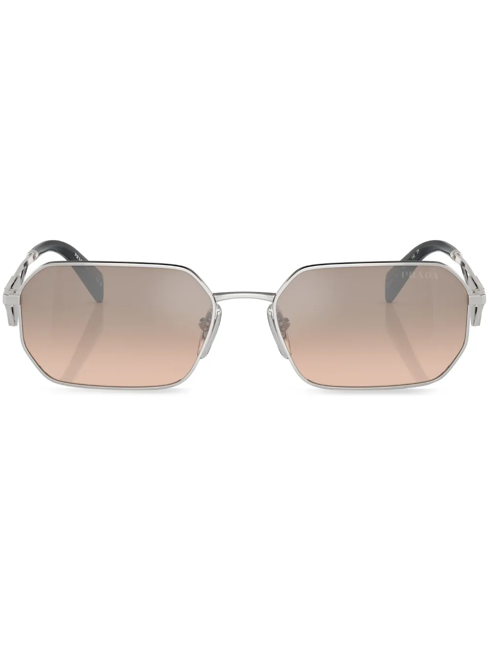 

Солнцезащитные очки в прямоугольной оправе Prada Eyewear, серебряный