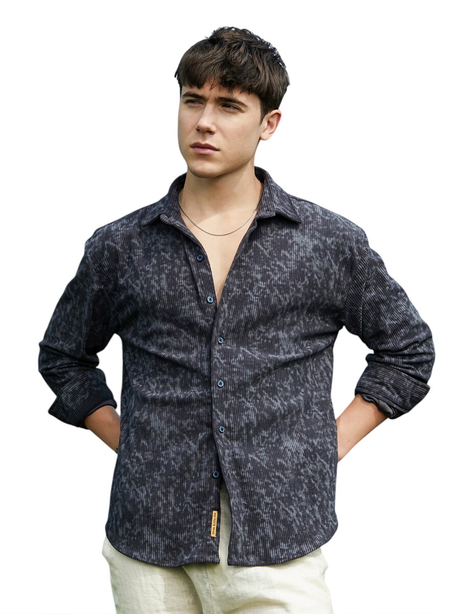 

Рубашка на пуговицах Comfort fit Campus Sutra Jazlyn, темно-синий