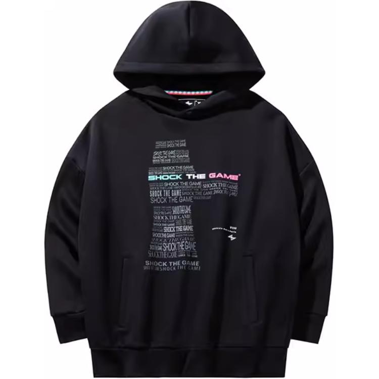 

ANTA Толстовка из баскетбольной коллекции мужская базовая black, Черный, ANTA Толстовка из баскетбольной коллекции мужская базовая black