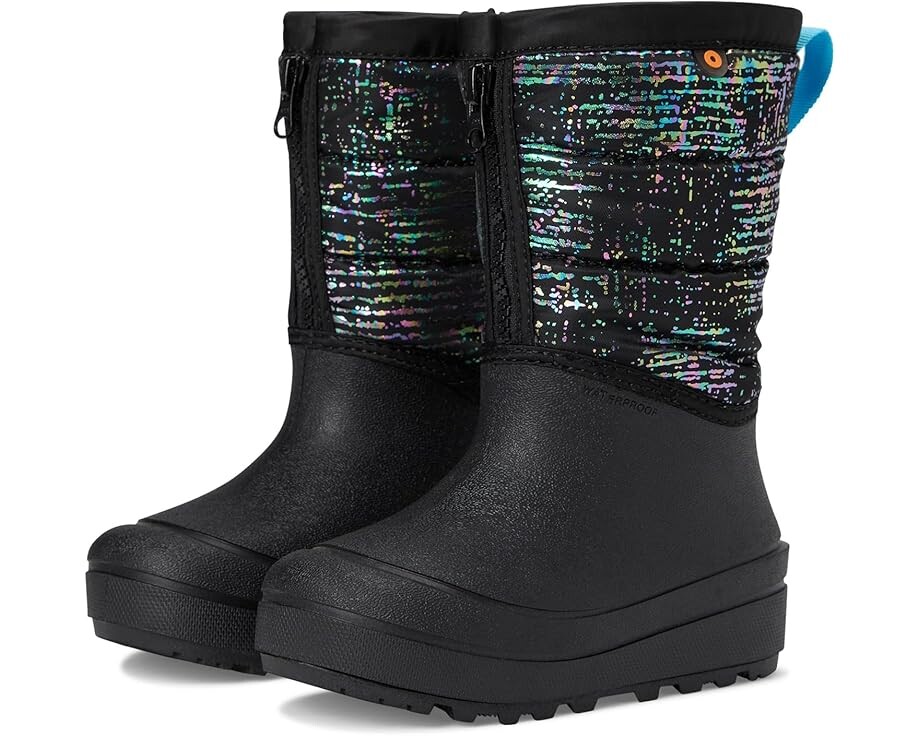 

Ботинки Bogs Kids Snow Shell Zip - Metallic Stripes, черный мульти