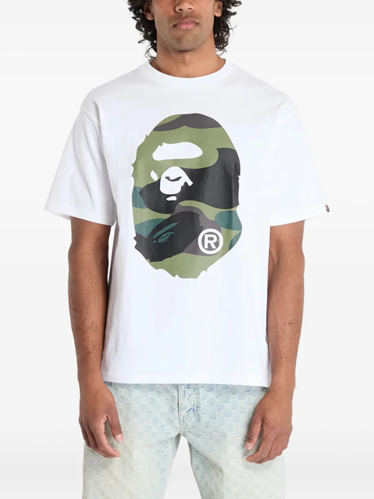 

Футболка с изображением головы обезьяны BATHING APE A Bathing Ape, белый