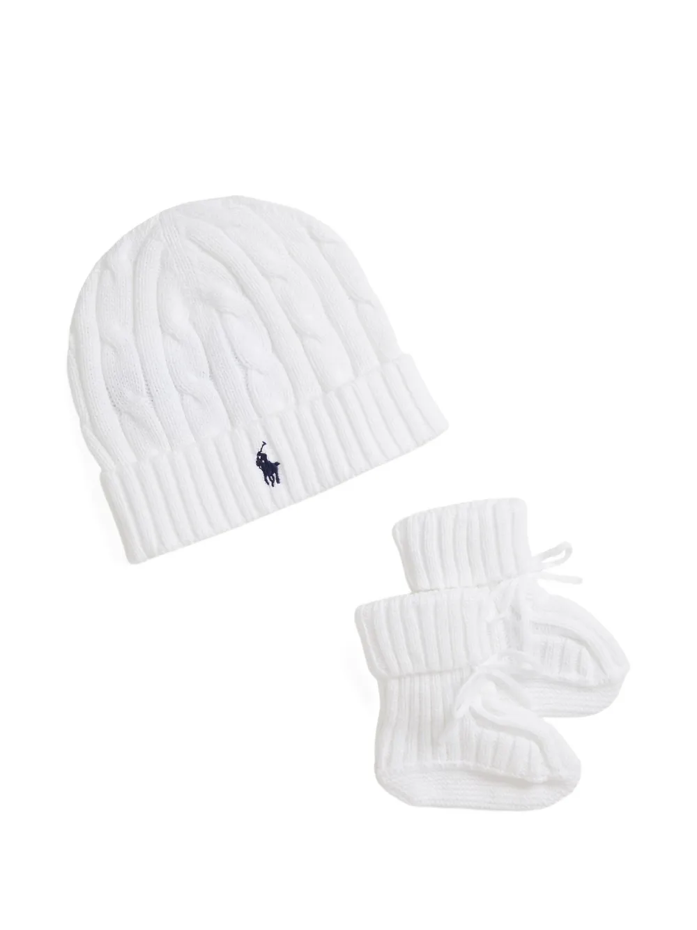 

Комплект из шапки бини и пинеток POLO RALPH LAUREN KIDS, белый