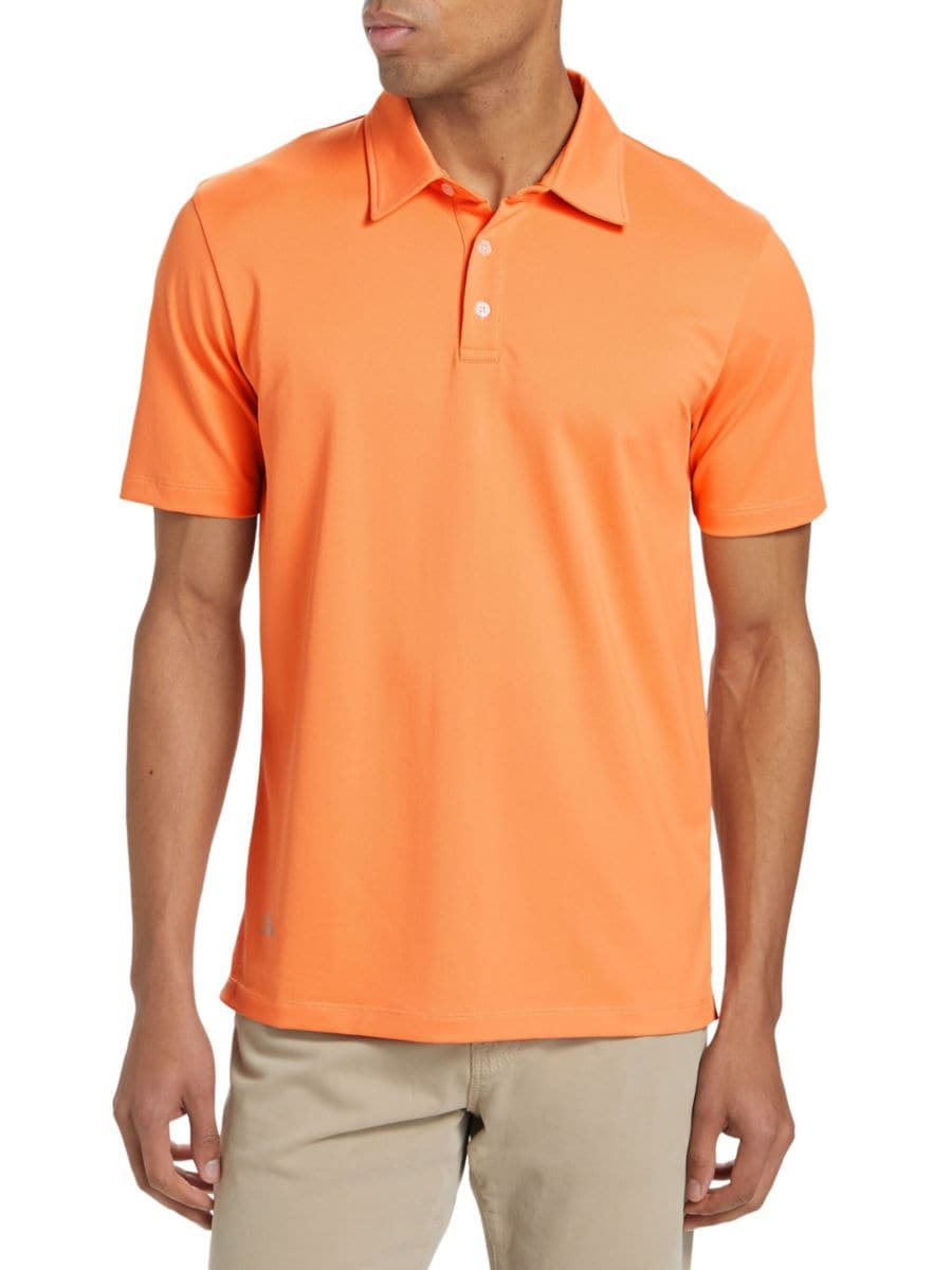 

Рубашка-поло Slim-Fit Active Saks Fifth Avenue, цвет Tangerine