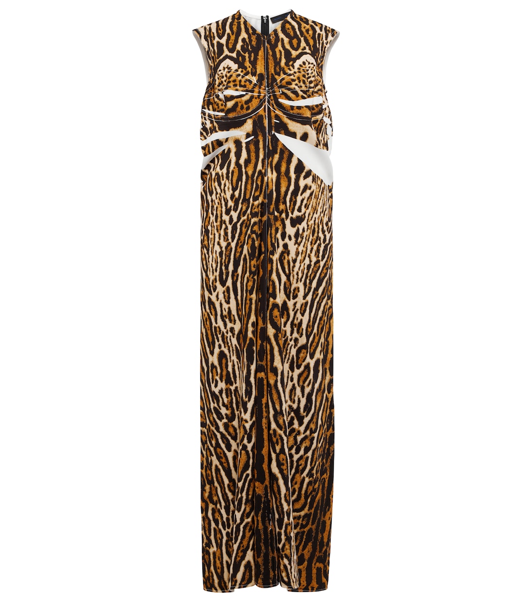 

Платье макси из крепа с леопардовым принтом Proenza Schouler, Brown Multi