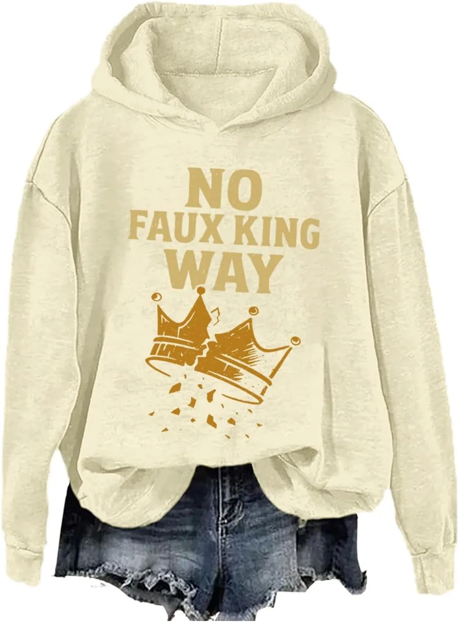 

Толстовка No Kings, худи No Kings In America, пуловер No Faux King Way, забавное политическое худи для мужчин и женщин SIMJEW