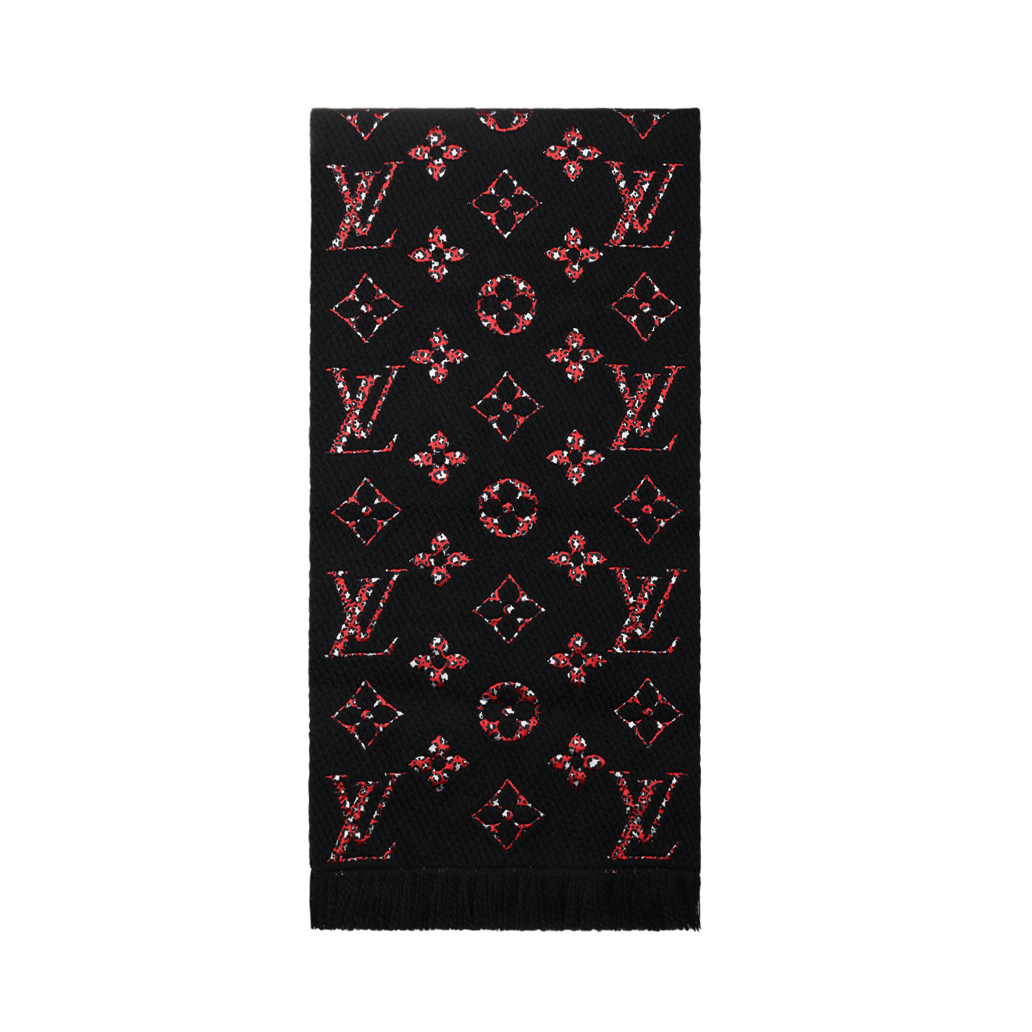 

LOUIS VUITTON Вязаный шарф унисекс, Black Red